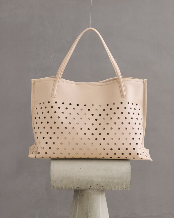 beige cow leather bag